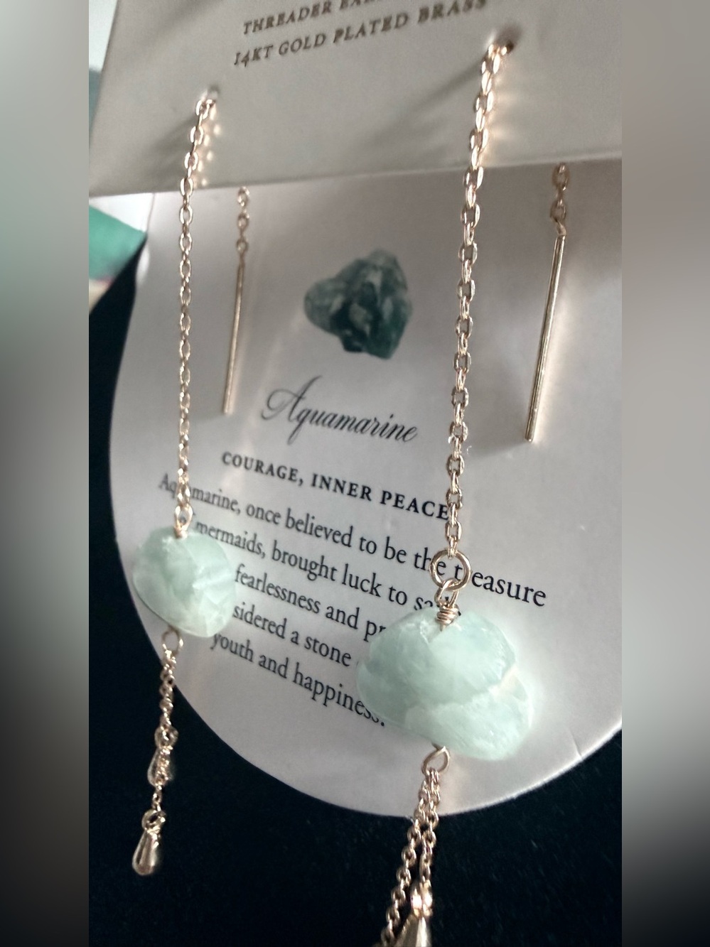 NWT Luna Norte - Cloud Nine Aquamire Gemstone Drop Earring - Picture 2 of 5